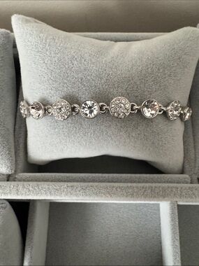 Givenchy Silver Crystal Link Bracelet